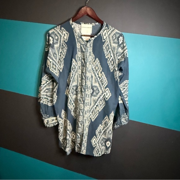 Blue Patterned Women's Tunic - Picture 1 of 12